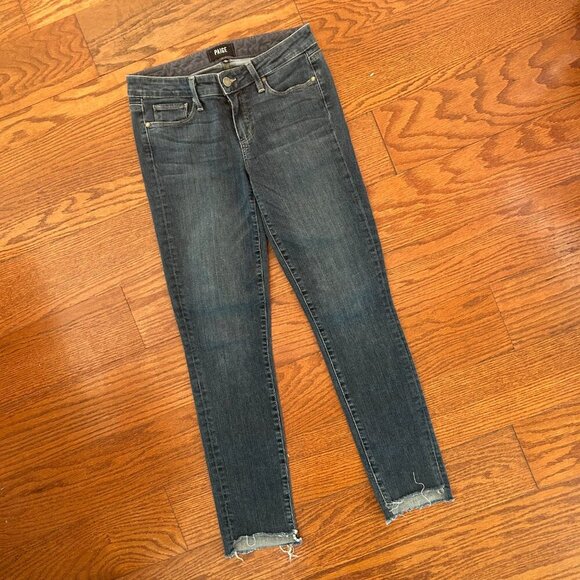 PAIGE Denim Skyline Ankle Peg Jeans Size 27 Raw Hem - Picture 4 of 12